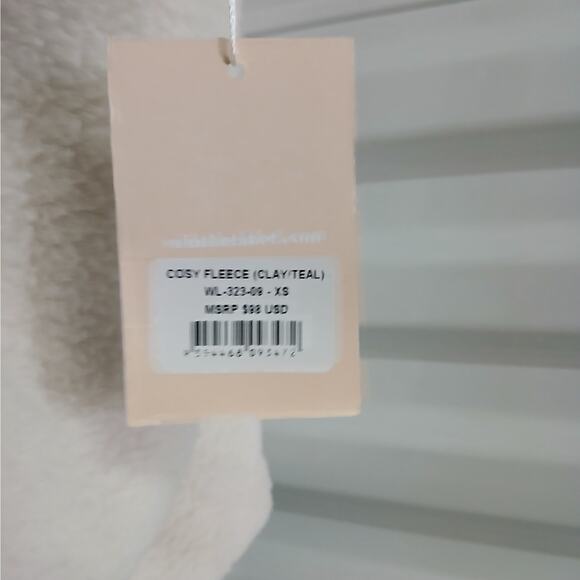 Anthropologie Wilo The Label Cosy Fleece Pullover Jacket Womens XS Beige Sweater - Picture 12 of 13